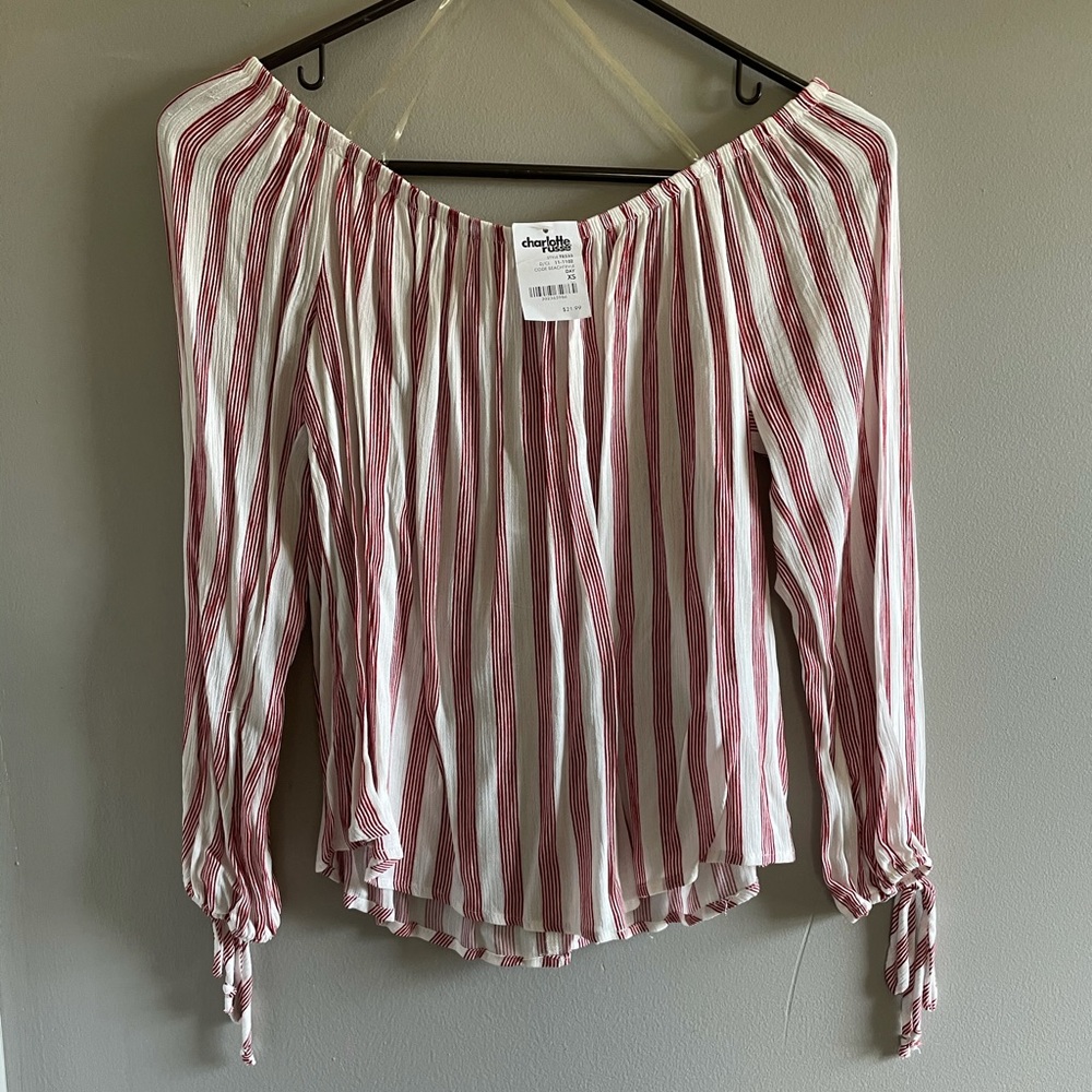 Charlotte Russe: Striped over the shoulder top